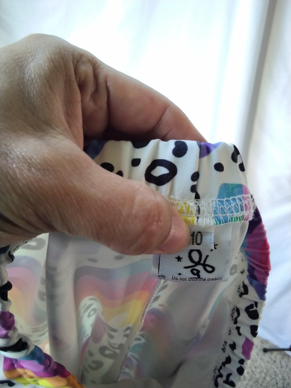 Lola + The Boys White Rainbow Print Leggings with Multicolor Arches - Picture 4 of 7